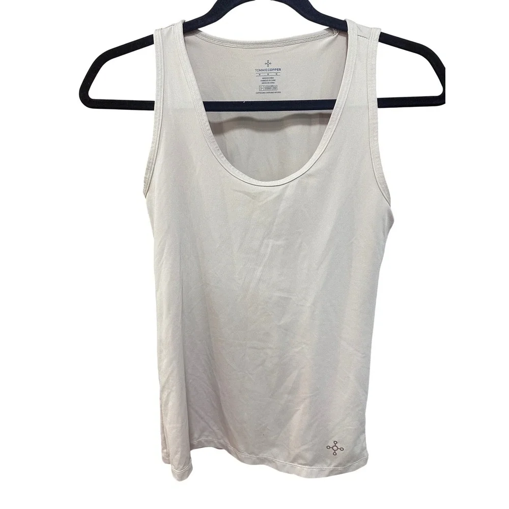 Tommie Copper Women Medium Beige Core Compression Tank Top 9010WR Scoop Neck - Picture 1 of 9
